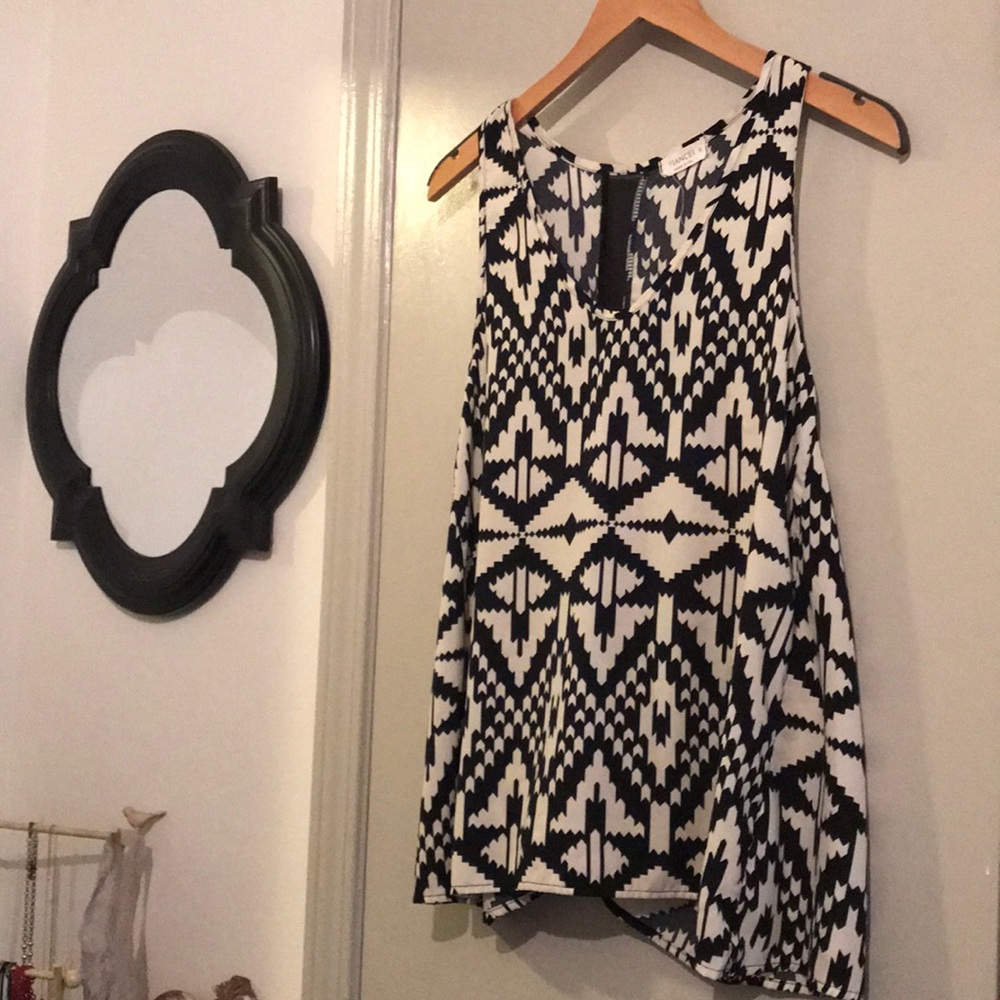 Black & Cream Tribal Pattern Blouse